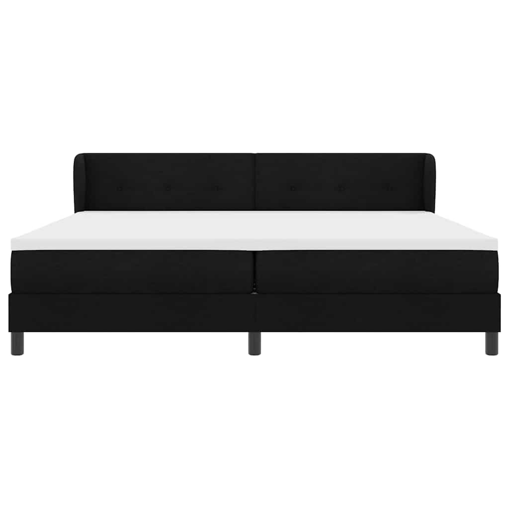 Letto box spring con materasso Nero 200 x 200 cm Tessuto