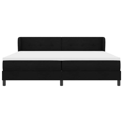 Letto box spring con materasso Nero 200 x 200 cm Tessuto
