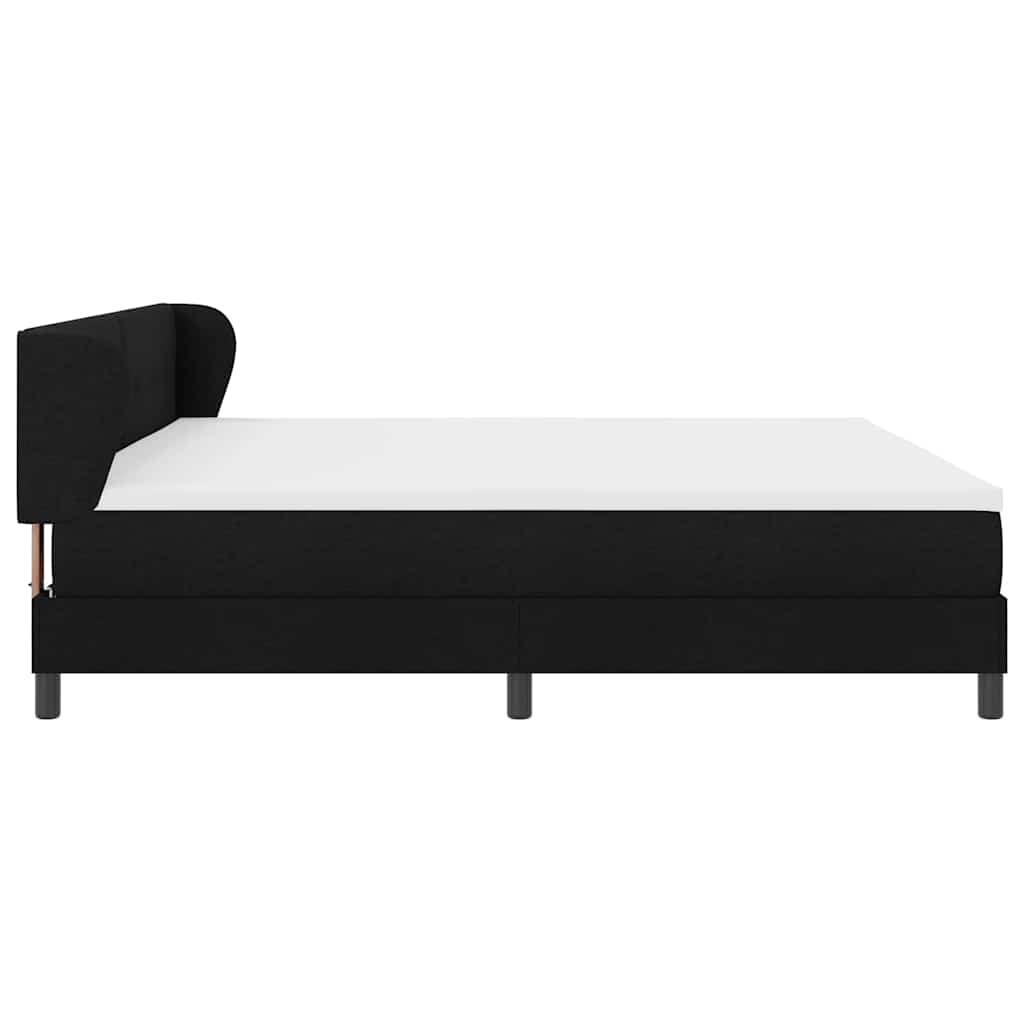 Letto box spring con materasso Nero 200 x 200 cm Tessuto