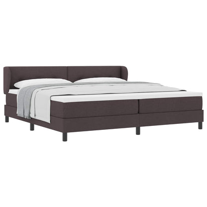 Letto a molle con testiera Marrone Scuro 200 x 200 cm Tessuto | homemem39