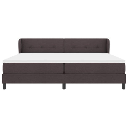 Letto a molle con testiera Marrone Scuro 200 x 200 cm Tessuto | homemem39