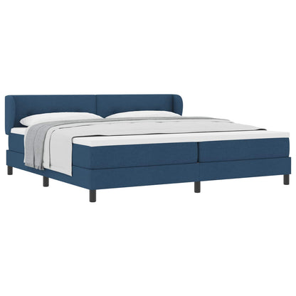 Letto a molle con testiera Blu 200 x 200 cm Tessuto | homemem39