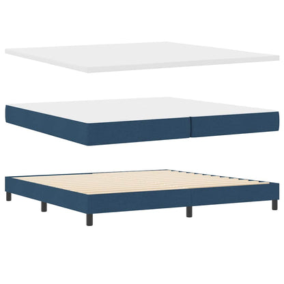 Letto a molle con testiera Blu 200 x 200 cm Tessuto | homemem39