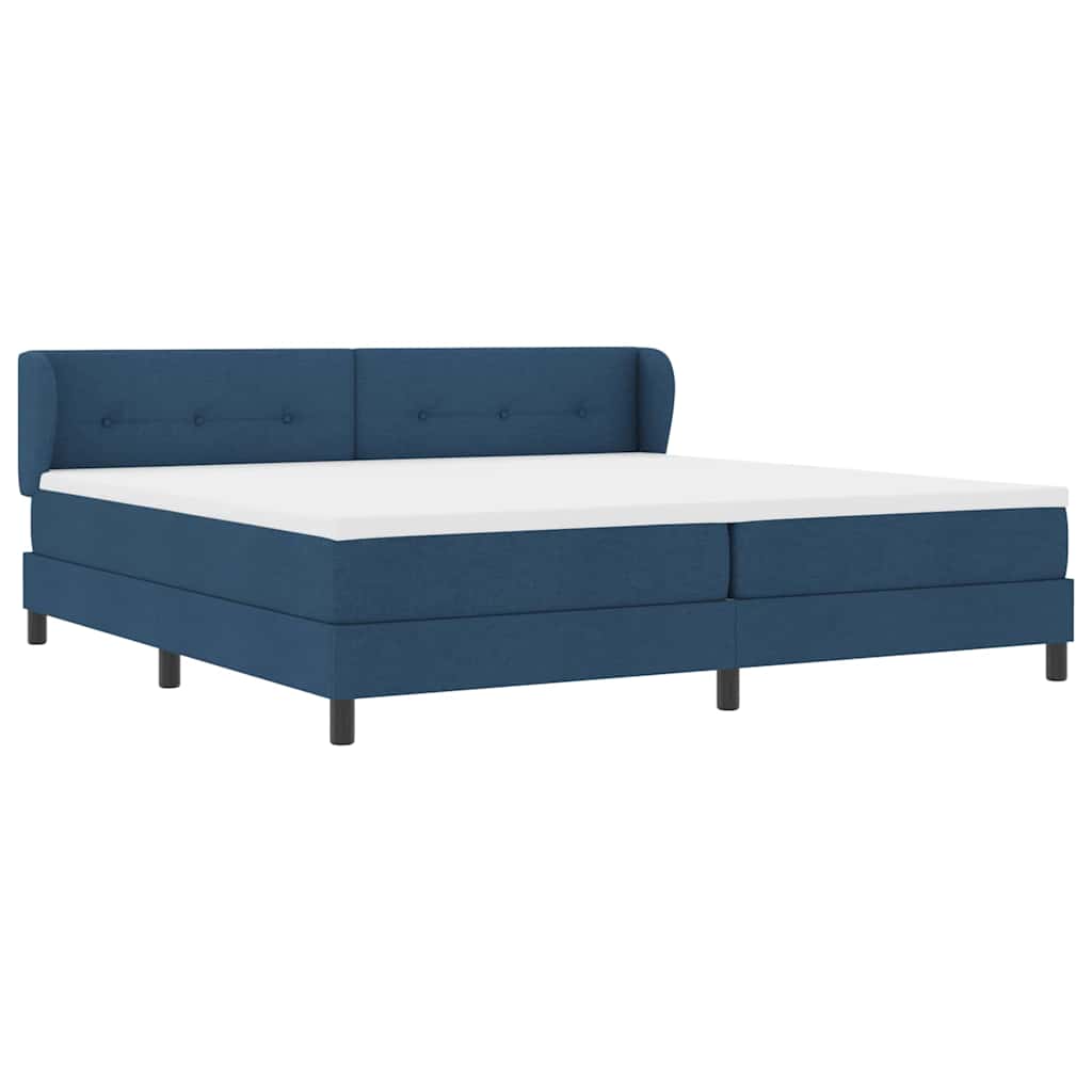 Letto a molle con testiera Blu 200 x 200 cm Tessuto | homemem39