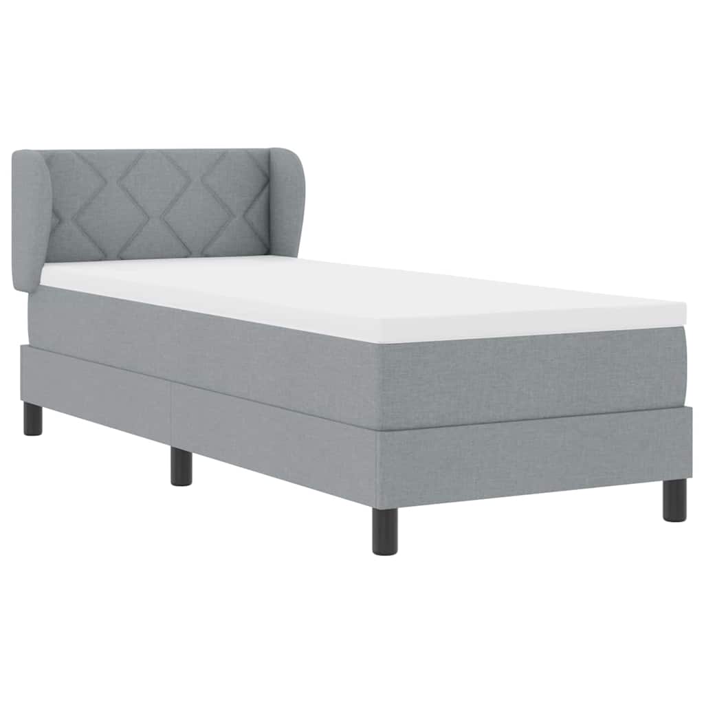 Letto a molle con materasso Grigio chiaro 80 x 200 cm Tessuto