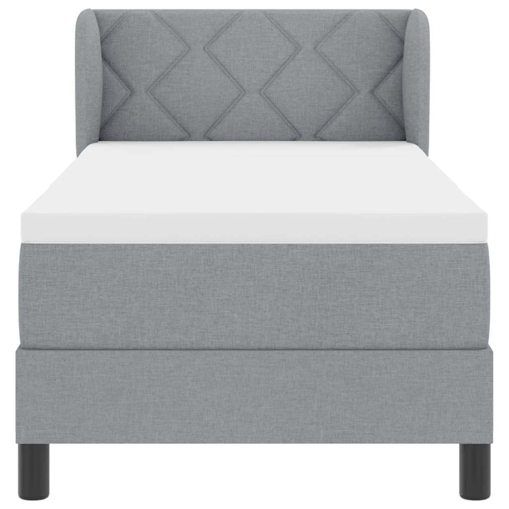 Letto a molle con materasso Grigio chiaro 80 x 200 cm Tessuto