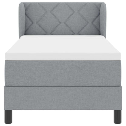 Letto a molle con materasso Grigio chiaro 80 x 200 cm Tessuto