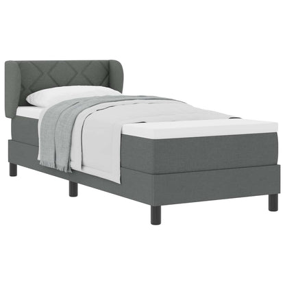 Letto a molle con testiera Grigio scuro 80 x 200 cm Tessuto | homemem39