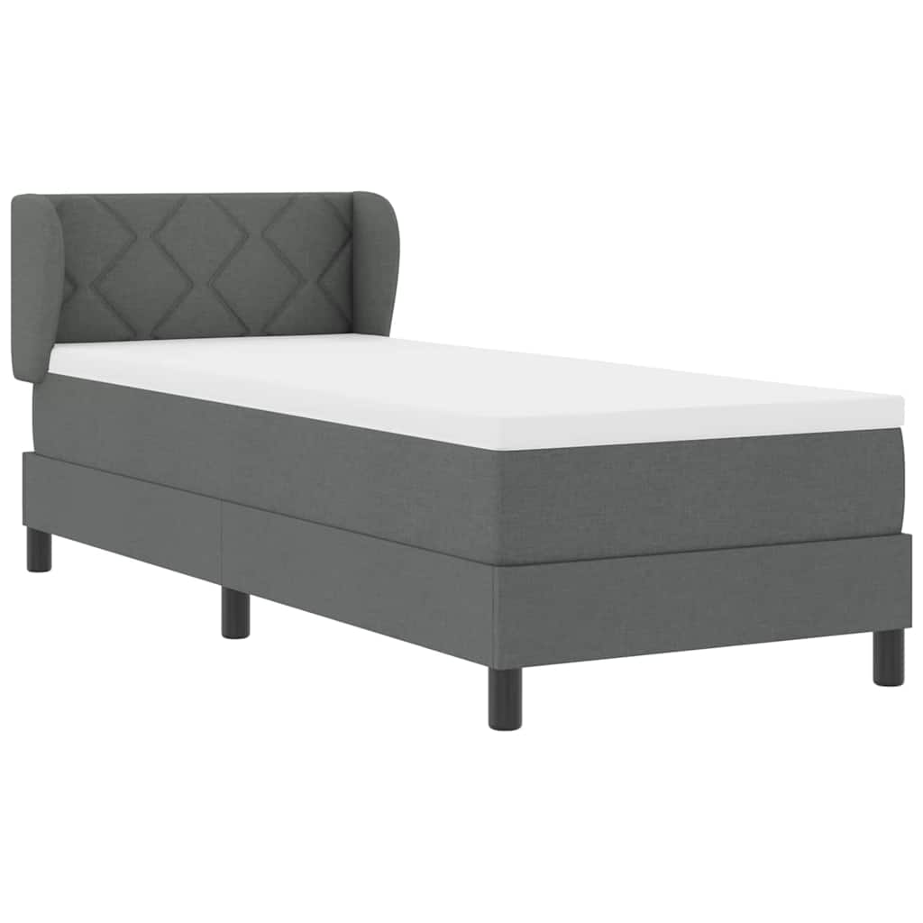 Letto a molle con testiera Grigio scuro 80 x 200 cm Tessuto | homemem39