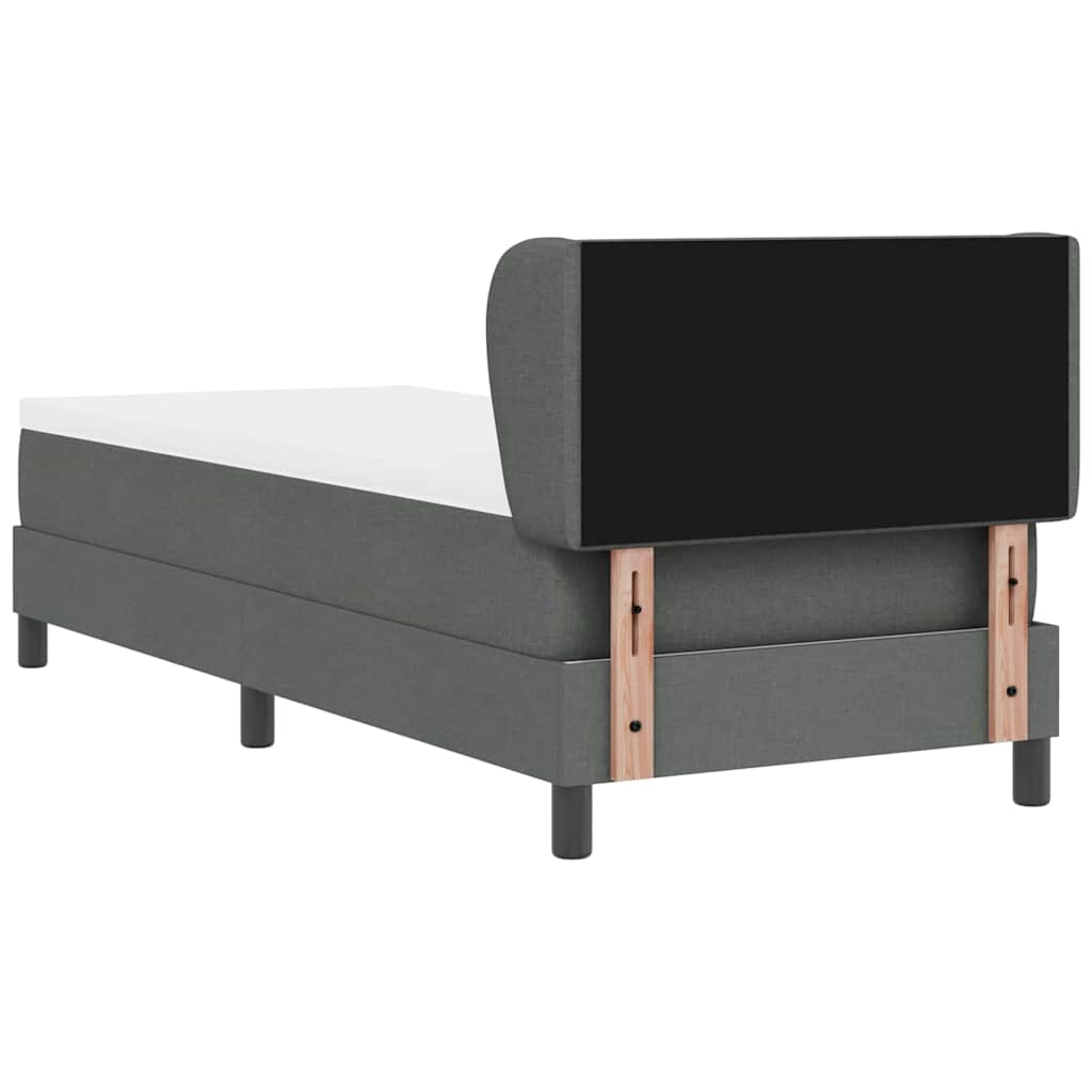Letto a molle con testiera Grigio scuro 80 x 200 cm Tessuto | homemem39
