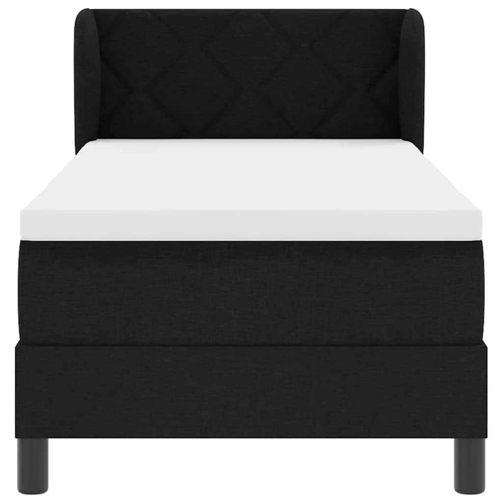 Letto a molle con testiera Nero 80 x 200 cm Tessuto | homemem39