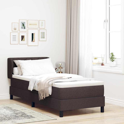 Letto box spring con materasso Marrone scuro 80 x 200 cm - homemem39