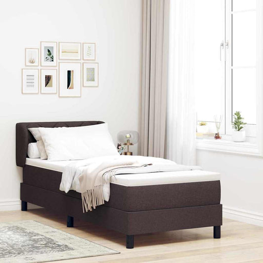 Letto box spring con materasso Marrone scuro 80 x 200 cm - homemem39