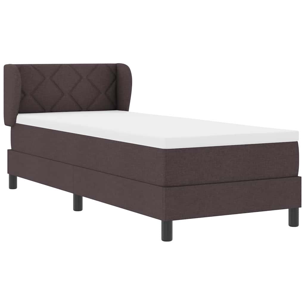 Letto box spring con materasso Marrone scuro 80 x 200 cm - homemem39