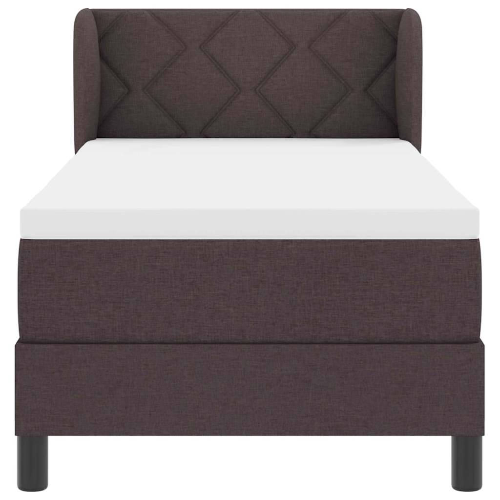 Letto box spring con materasso Marrone scuro 80 x 200 cm - homemem39