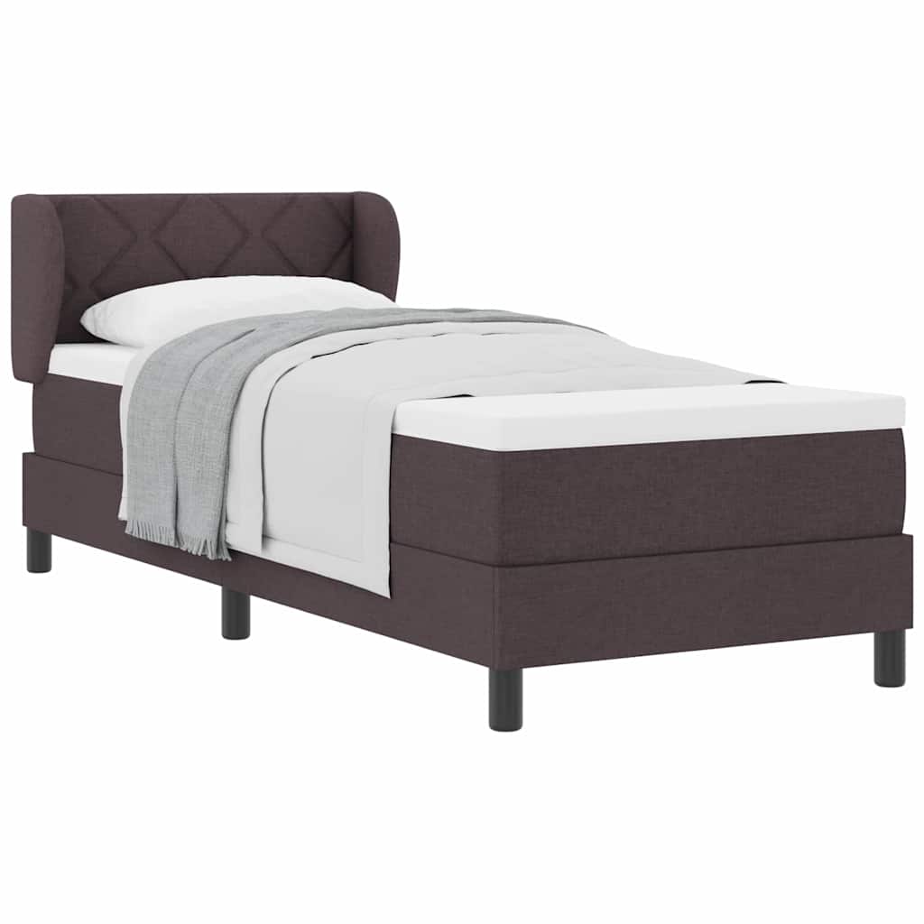 Letto box spring con materasso Marrone scuro 80 x 200 cm - homemem39