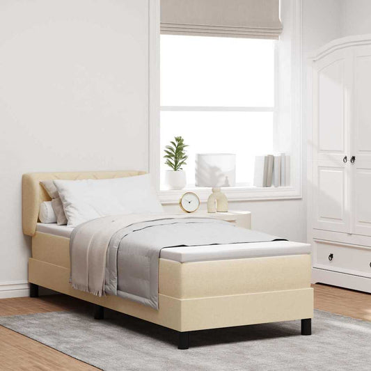 Letto a molle con testiera Crema 80 x 200 cm Tessuto | homemem39