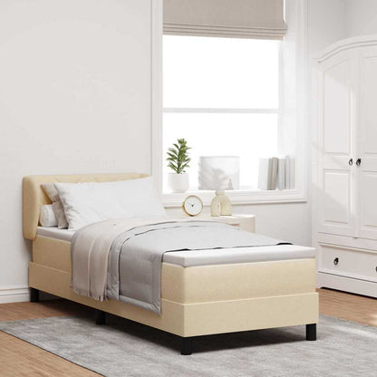 Letto a molle con materasso Crema 80 x 200 cm Tessuto