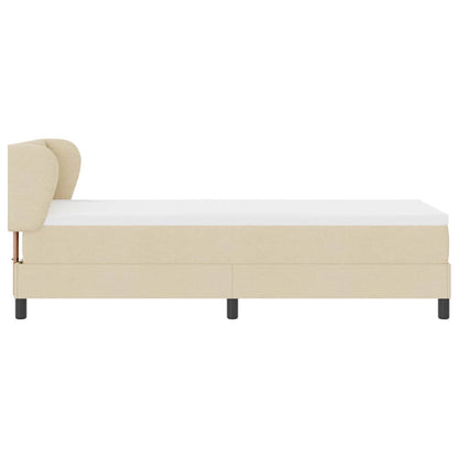 Letto a molle con materasso Crema 80 x 200 cm Tessuto