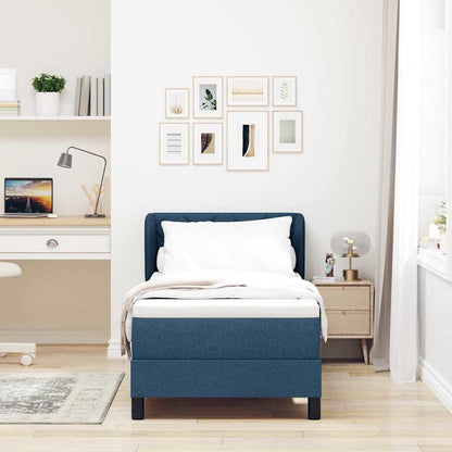 Letto a molle con testiera Blu 80 x 200 cm Tessuto