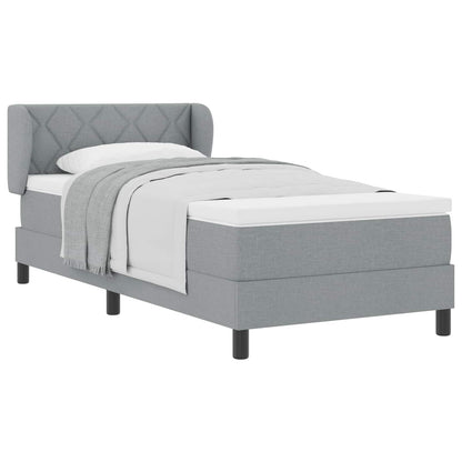 Letto a molle con testiera Grigio chiaro 90 x 190 cm Tessuto | homemem39