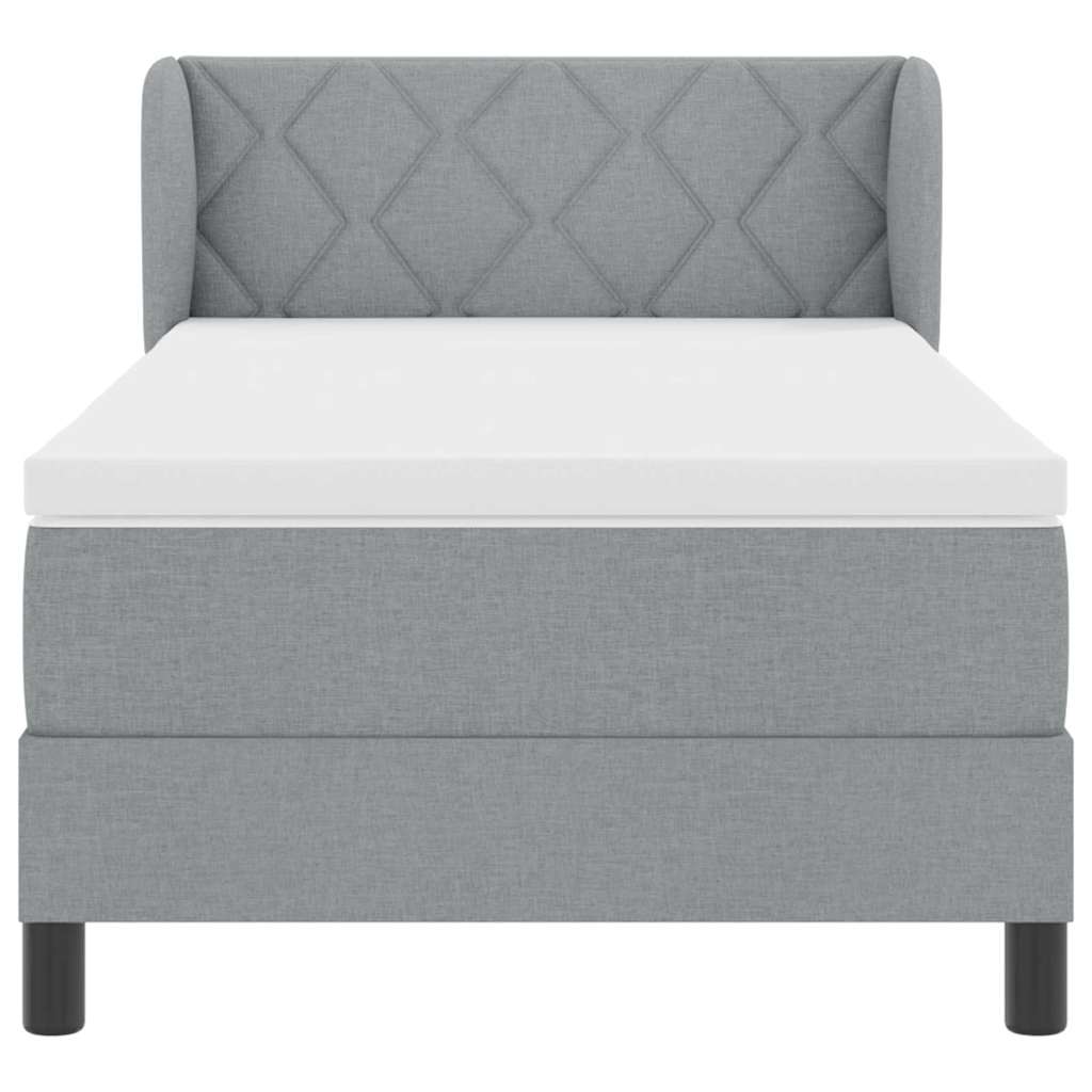 Letto a molle con testiera Grigio chiaro 90 x 190 cm Tessuto | homemem39