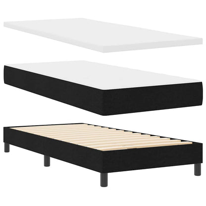 Letto box spring con materasso Nero 90 x 190 cm Tessuto