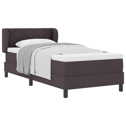 Letto box spring con materasso Marrone scuro 90 x 190 cm
