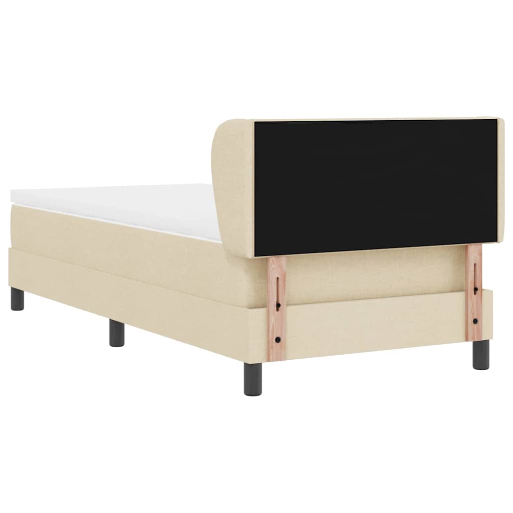 Letto box spring con materasso Crema 90 x 190 cm Tessuto