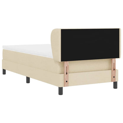 Letto box spring con materasso Crema 90 x 190 cm Tessuto