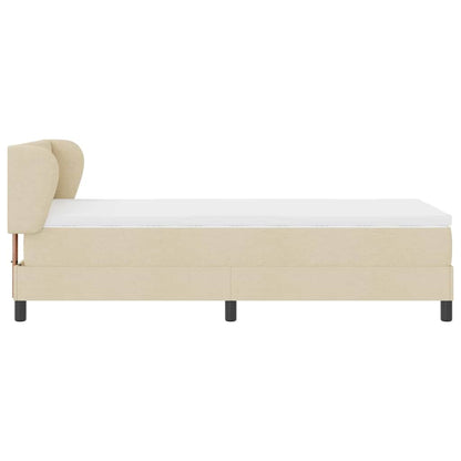 Letto box spring con materasso Crema 90 x 190 cm Tessuto