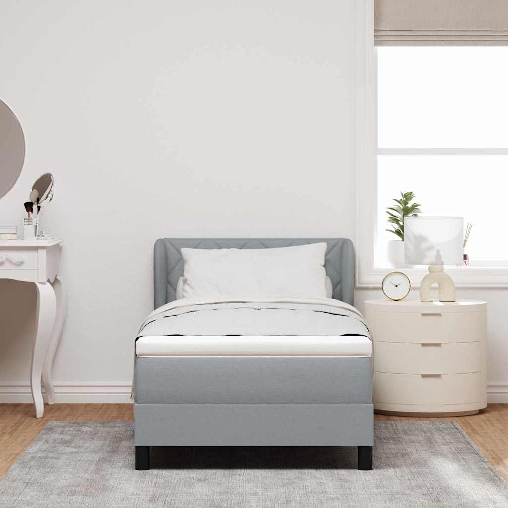Letto a molle con testiera Grigio chiaro 90 x 200 cm Tessuto | homemem39