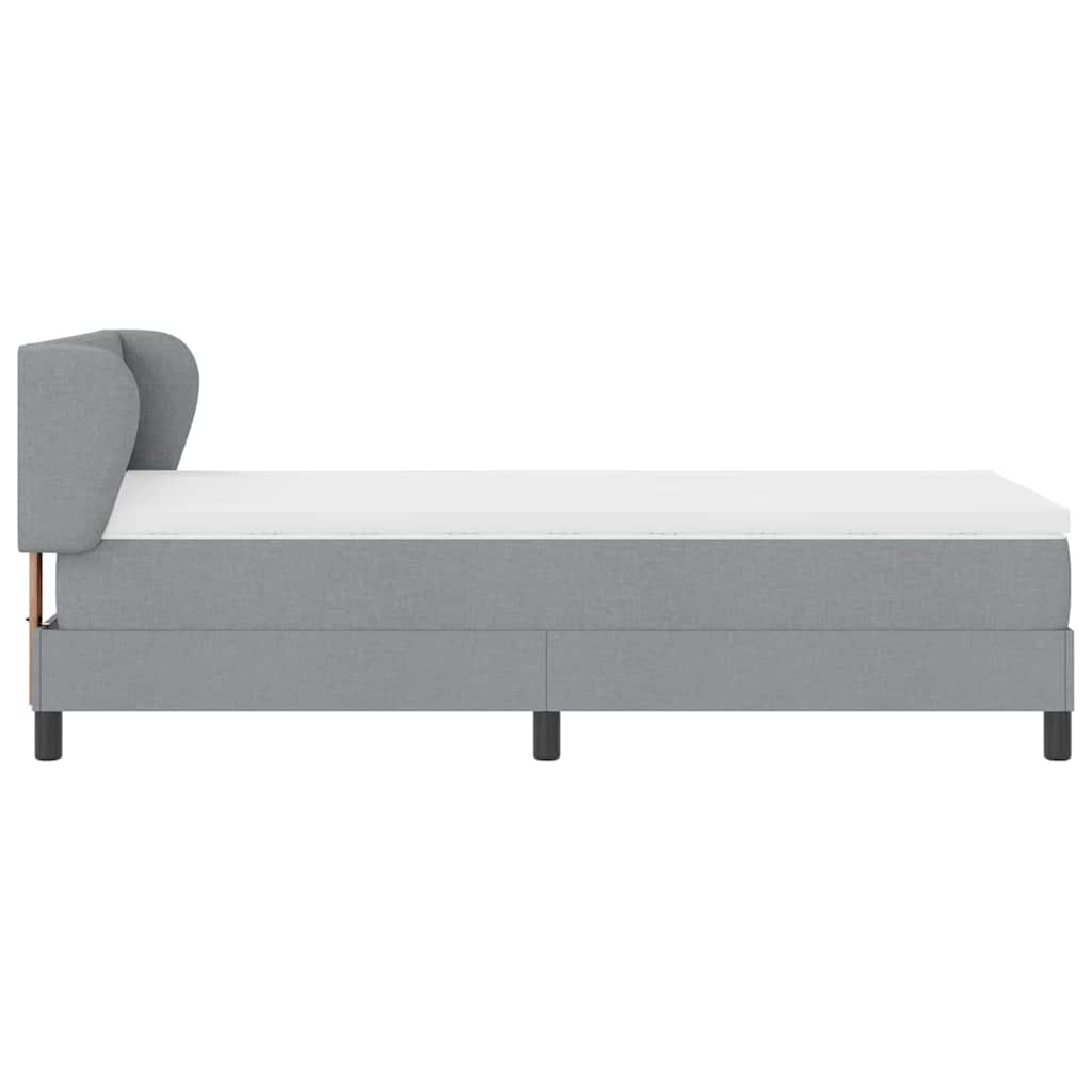 Letto a molle con testiera Grigio chiaro 90 x 200 cm Tessuto | homemem39