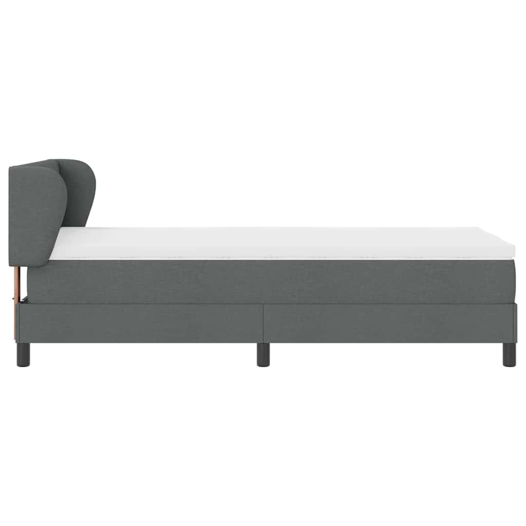 Letto a molle con testiera Grigio scuro 90 x 200 cm Tessuto | homemem39