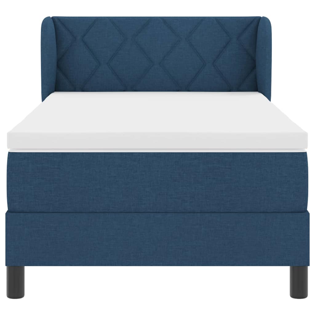 Letto a molle con testiera Blu 90 x 200 cm Tessuto | homemem39