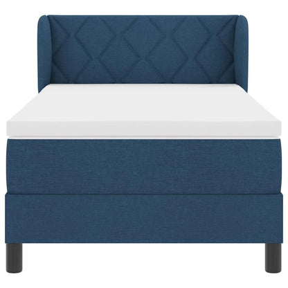 Letto a molle con testiera Blu 90 x 200 cm Tessuto | homemem39