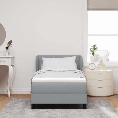 Letto box spring con materasso Grigio chiaro 100 x 200 cm - homemem39