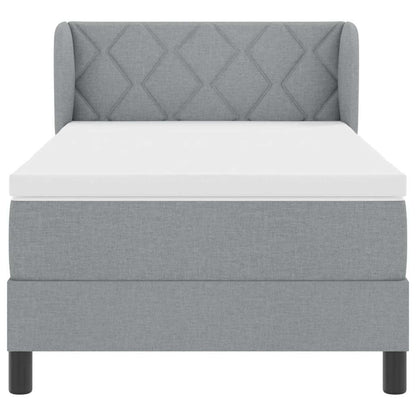 Letto box spring con materasso Grigio chiaro 100 x 200 cm - homemem39