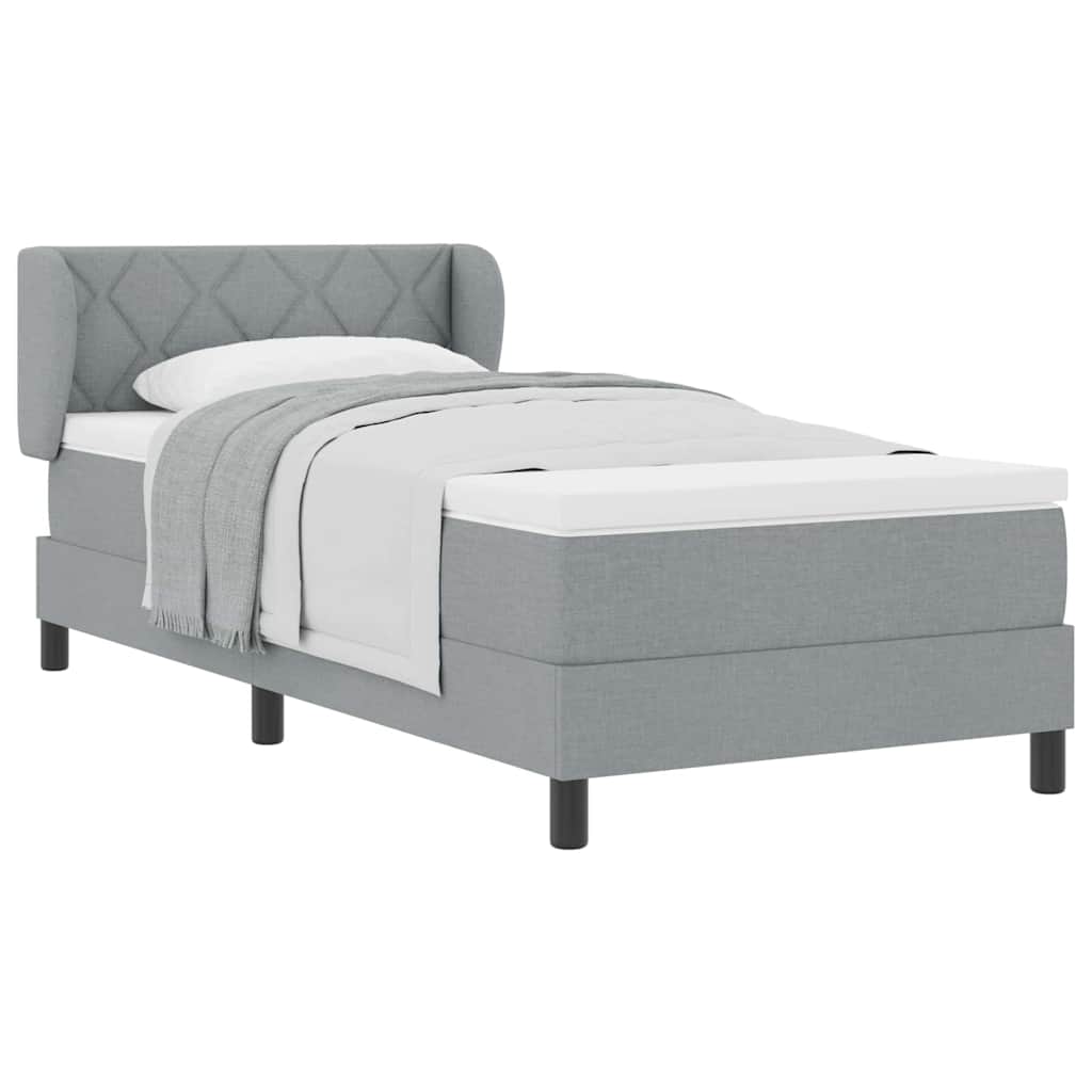 Letto box spring con materasso Grigio chiaro 100 x 200 cm - homemem39