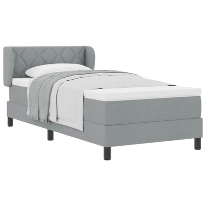 Letto box spring con materasso Grigio chiaro 100 x 200 cm - homemem39