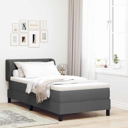Letto box spring con materasso Grigio scuro 100 x 200 cm