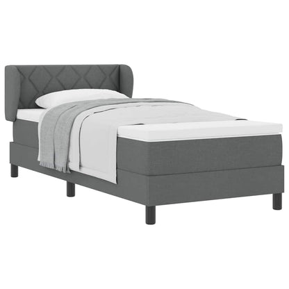 Letto box spring con materasso Grigio scuro 100 x 200 cm