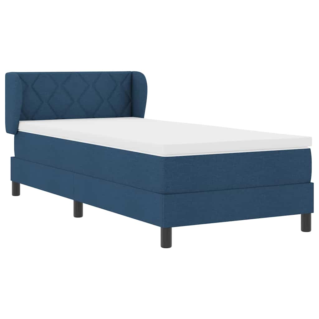 Letto a molle con testiera Blu 100 x 200 cm Tessuto | homemem39