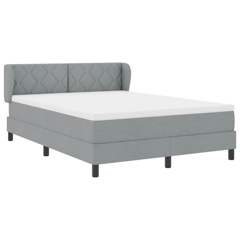 Letto box spring con materasso Grigio chiaro 140 x 190 cm