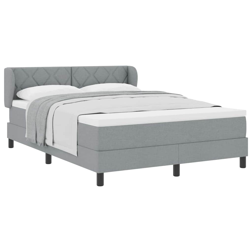 Letto box spring con materasso Grigio chiaro 140 x 190 cm