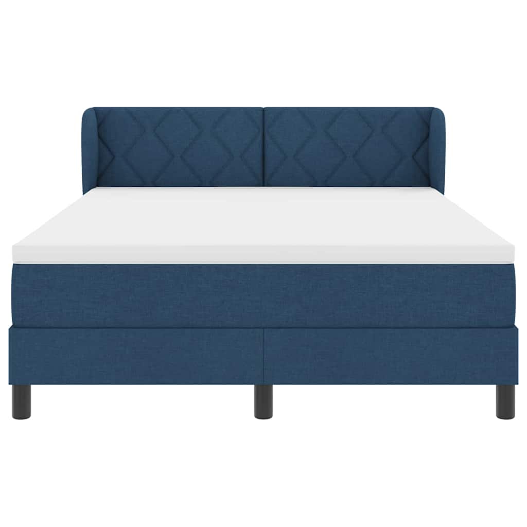 Letto a molle con testiera Blu 140 x 190 cm Tessuto | homemem39