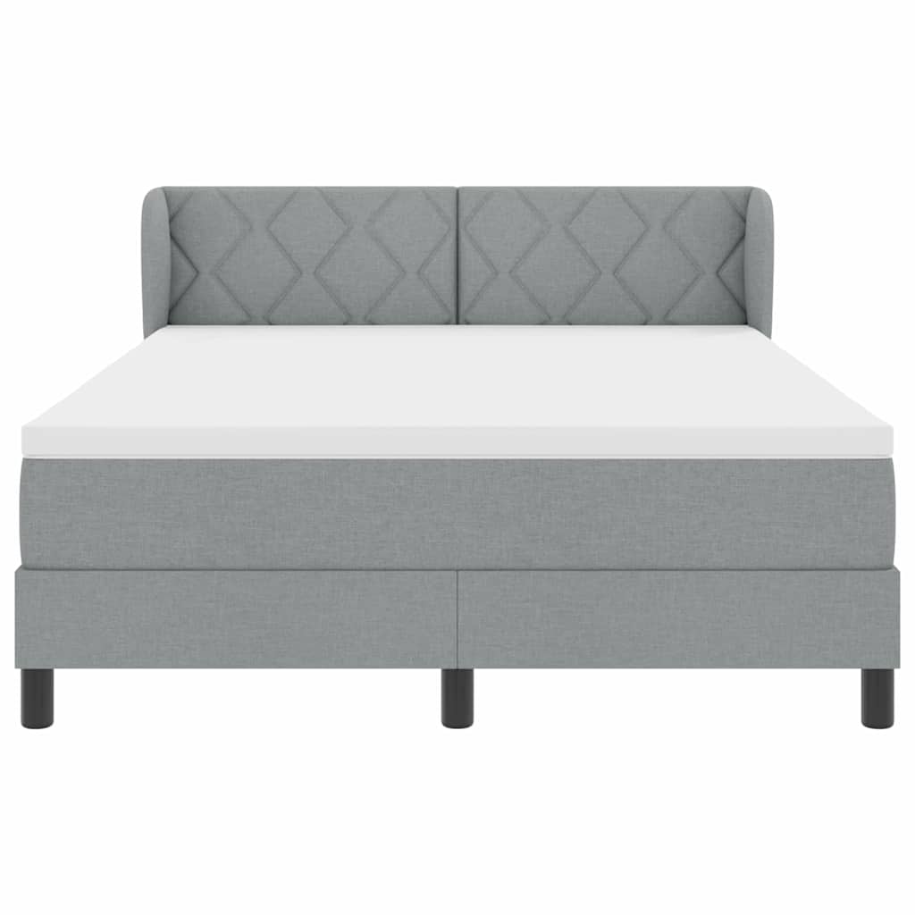 Letto box spring con materasso Grigio chiaro 140 x 200 cm