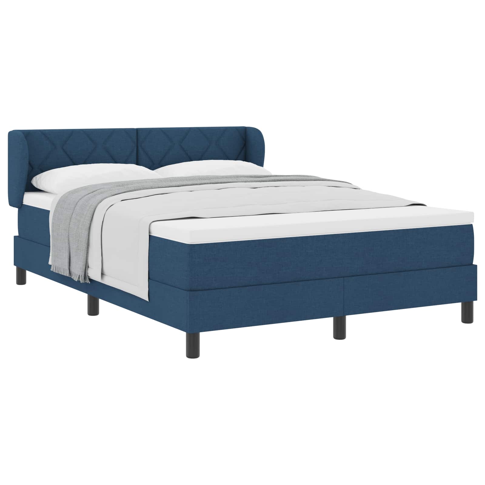 Letto a molle con testiera Blu 140 x 200 cm Tessuto | homemem39