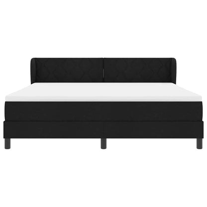 Letto a molle con testiera Nero 180 x 200 cm Tessuto | homemem39