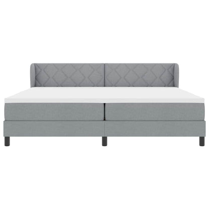 Letto a molle con testiera Grigio chiaro 200 x 200 cm Tessuto | homemem39